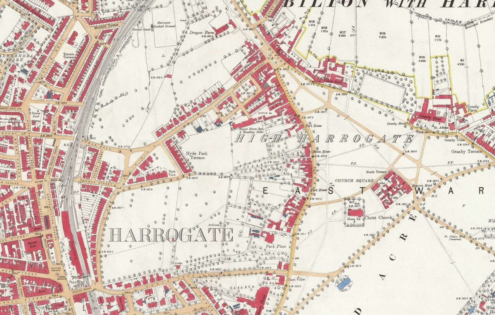 Map of High Harrogate from1892